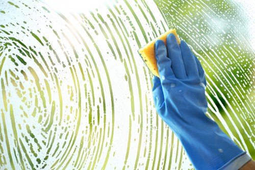 Curtain cleaning in a bright living room