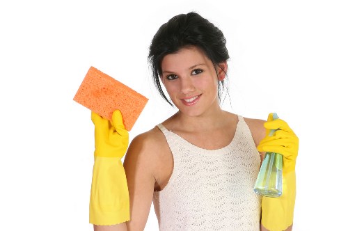 Hot water extraction process during steam carpet cleaning service